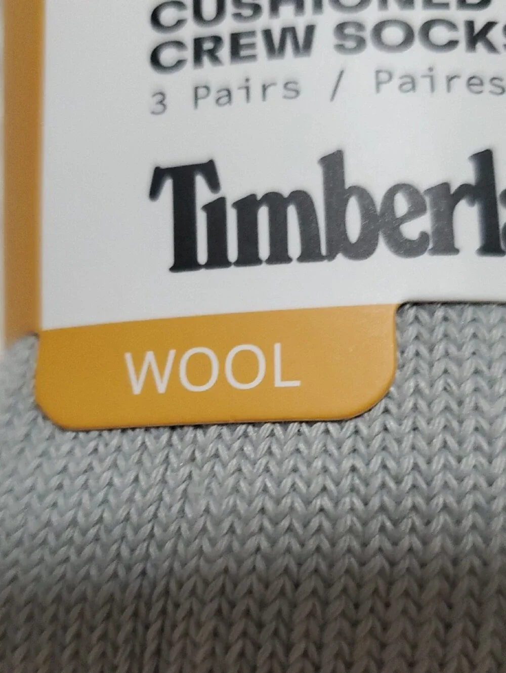 Timberland Light Gray Cushioned Crew Wool Socks - 3 Pack